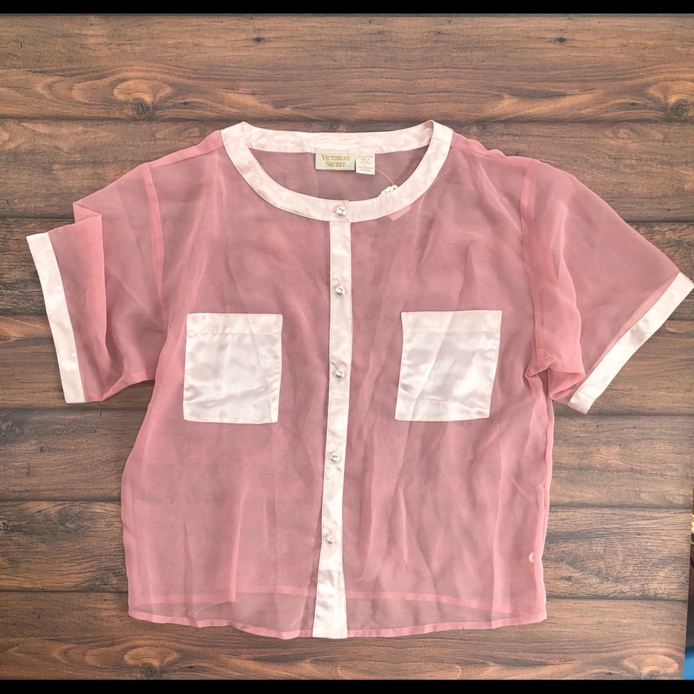 Victoria Secret Sheer PJ Top - Large